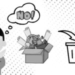 El arte español de no tirar cosas “por si acaso” Ilustración en blanco y negro sobre el hábito español de no tirar cosas “por si acaso”